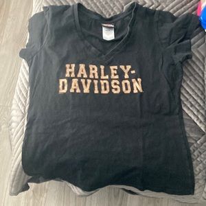 Harley Davidson Black V-Neck T-Shirt